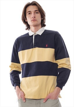 Vintage POLO RALPH LAUREN Rugby Shirt Pullover Striped 90s