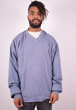 ADIDAS MENS VINTAGE PULLOVER TRACKSUIT TOP XL BLUE 90S