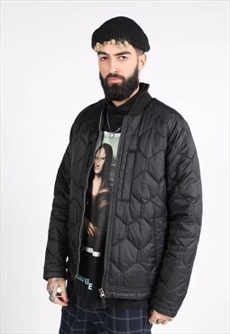 Vintage Timberland Quilted Padded Jacket Black