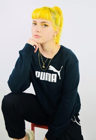 VINTAGE BLACK PUMA BIG LOGO SWEATSHIRT