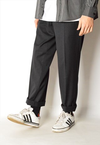 VINTAGE 90S DARK GREY CALVIN KLEIN WOOL BLEND PANTS