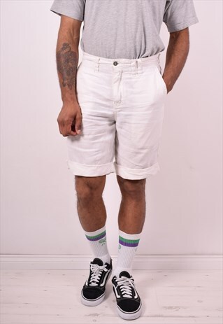 DOCKERS MENS VINTAGE SHORTS W32 WHITE 90S