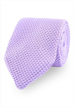 Wedding Handmade Polyester Knitted Tie In Pastel Purple