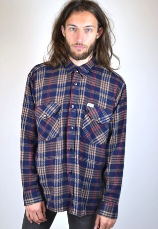 VINTAGE 90'S CHECKED WOOLLEN SHIRT