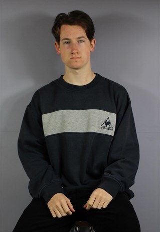 VINTAGE LE COQ SPORTIF SWEATSHIRT IN NAVY BLUE WITH EMBROIDE