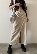 Vintage Y2K 00s ESPRIT parachute maxi skirt in beige