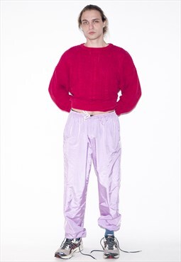 Vintage 90s track joggers in baby pink