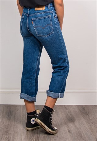 90'S VINTAGE LEVI'S DARK BLUE DENIM HIGH WAIST MOM JEANS