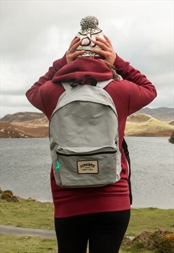 Junkbox Recycled Classic Rucksack in Grey with Woven Patch