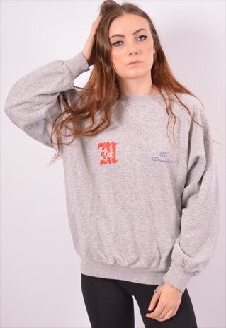VINTAGE CHAMPION SWEATSHIRT JUMPER OVERSIZED GREY