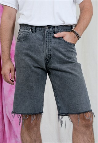 GAP COT OFF SHORTS VINTAGE IN GREY GRUNGE DENIM