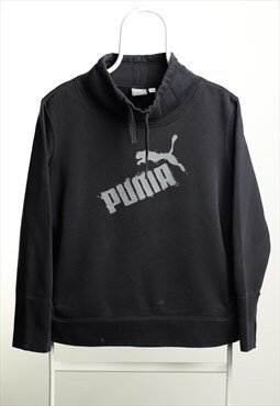Vintage Puma Stand Collar Sweatshirt Black