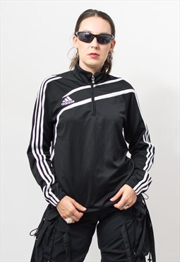 Adidas tracksuit top vintage black white track jacket women 