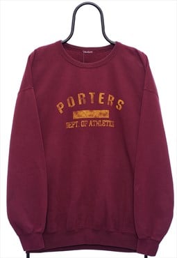 Vintage Porters Graphic Maroon Sweatshirt Mens