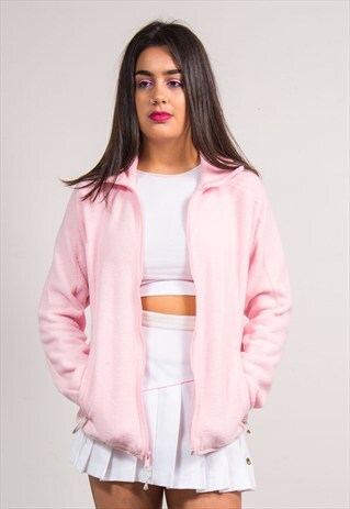90'S VINTAGE BABY PINK COLUMBIA FLEECE JACKET