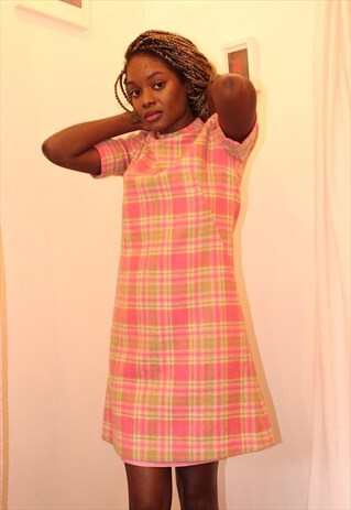 60S TARTAN MOD DRESS