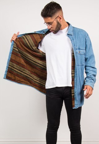 WOOLRICH DENIM SHIRT FLEECE LINED