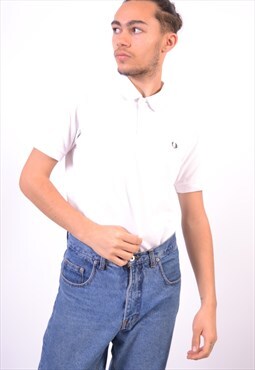 Vintage 00' Y2K Fred Perry Polo Shirt Slim Fit White