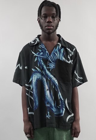 VINTAGE 90'S PREMIUM CHINESE-INSPIRED DRAGON PRINT SHIRT