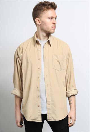 VINTAGE CORDUROY CORD SHIRT BEIGE