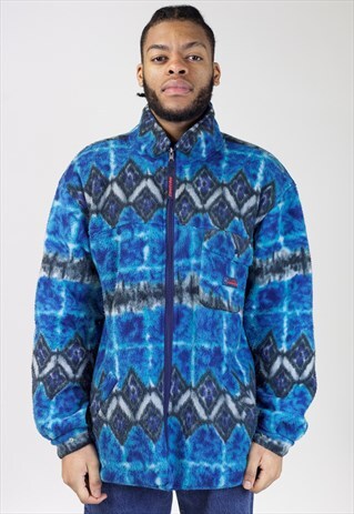 VINTAGE 90S PATTERNED ZIP-UP FLEECE