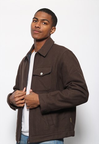 VINTAGE ARMANI COLLARED JACKET BROWN