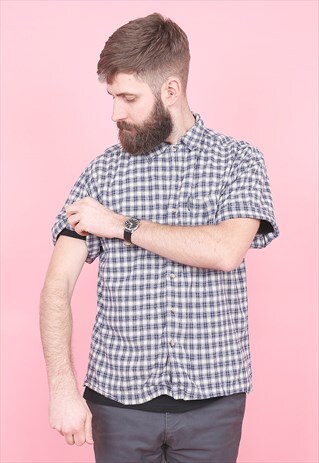 VINTAGE SHORT SLEEVED CHECKED SHIRT /R10270