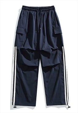 Parachute pants skater joggers baggy tracksuit pants blue