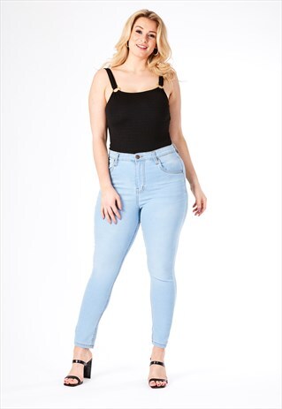 CURVE LIGHT BLUE HIGH WAIST SKINNY JEANS