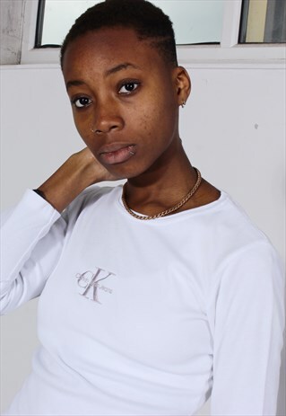 VINTAGE CALVIN KLEIN JEANS WHITE RIBBED TEE