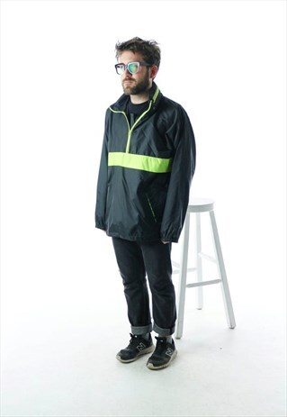 ZIP-UP NEON RAIN VEST / BLACK SPRING JACKET