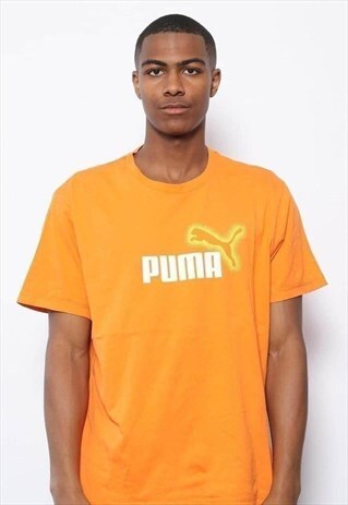 VINTAGE PUMA BIG LOGO T-SHIRT ORANGE