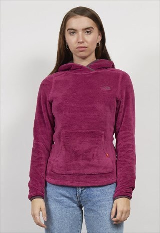 VINTAGE 90'S THE NORTH FACE PINK TEDDY FLEECE HOODIE