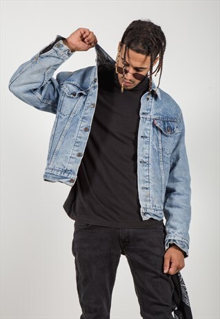 VINTAGE 80S ORIGINAL LEVIS LINED DENIM JACKET / 0239