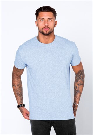 ESSENTIAL BLANK T-SHIRT - HEATHER SKY BLUE