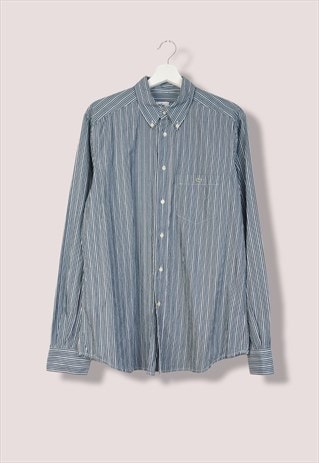 Vintage Lacoste Shirt Striped in Blue L