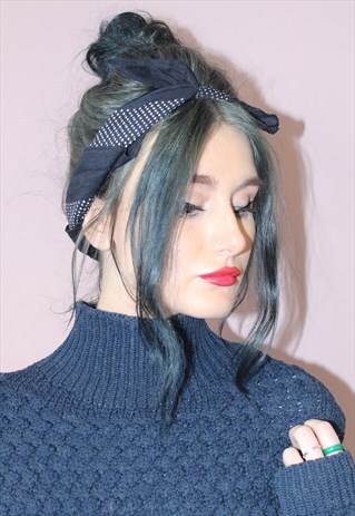 VINTAGE STYLE POLKA DOT BLACK & WHITE BANDANA FESTIVAL PIECE