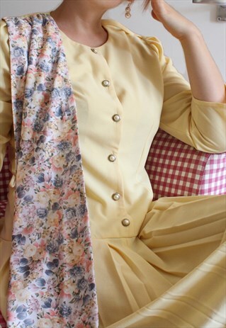 PASTEL YELLOW VINTAGE DRESS