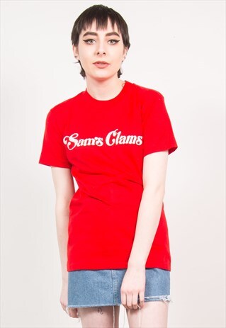 VINTAGE 70'S RED SAM'S CLAMS PRINT T-SHIRT