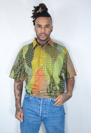 VINTAGE HAWAIIAN CRAZY PATTERNED SHIRT