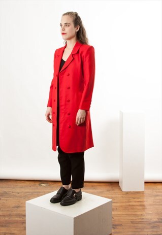 RED BOXY BLAZER / LONG SLEEVE BOYFRIEND JACKET