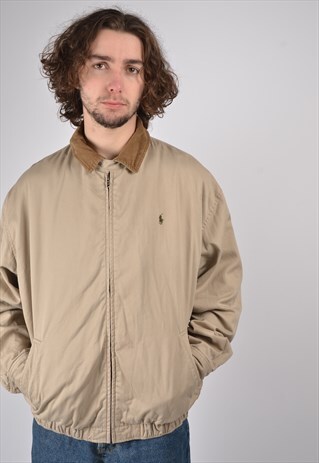 VINTAGE POLO RALPH LAUREN HARRINGTON JACKET IN BEIGE