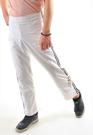 VINTAGE 90'S ADIDAS SHELL JOGGERS IN WHITE