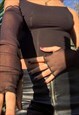 FINGERLESS MESH GLOVES IN BLACK