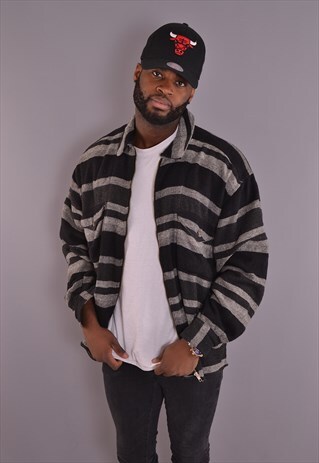 ZIP UP CHECK FLANNEL SHIRT CS1481