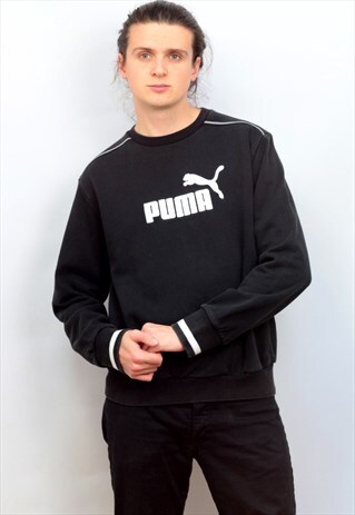 1990'S VINTAGE BLACK PUMA SWEATSHIRT