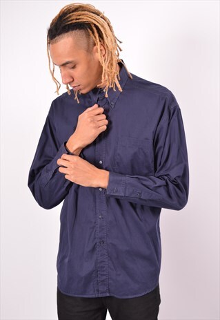 VINTAGE VERSACE SHIRT NAVY BLUE