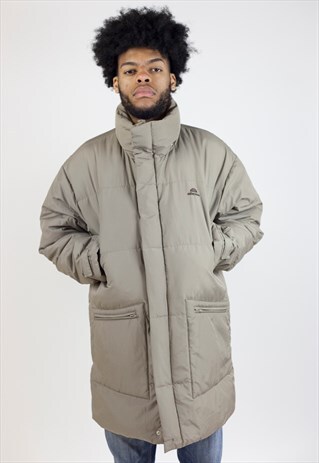 VINTAGE 90S ELLESSE BROWN PADDED SPORTS JACKET
