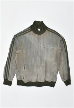 Vintage 90's Adidas Tracksuit Top Jacket Stripes Khaki