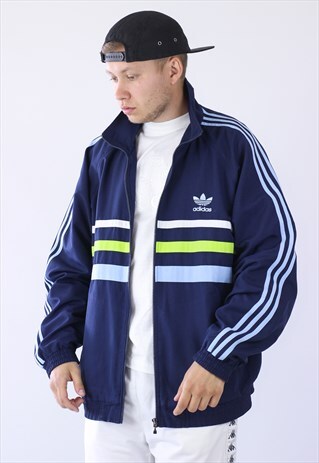 VINTAGE MENS ADIDAS ORIGINALS TRACK SUIT STRIPES JACKET